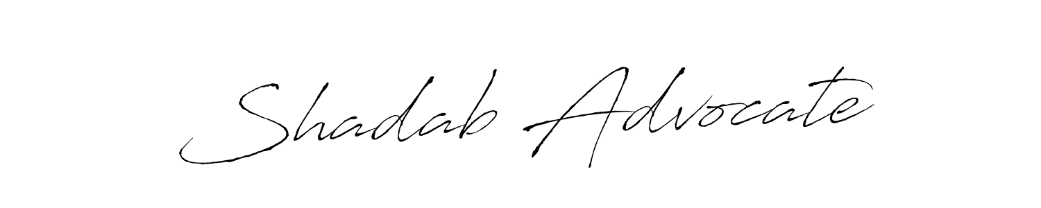 How to make Shadab Advocate name signature. Use Antro_Vectra style for creating short signs online. This is the latest handwritten sign. Shadab Advocate signature style 6 images and pictures png