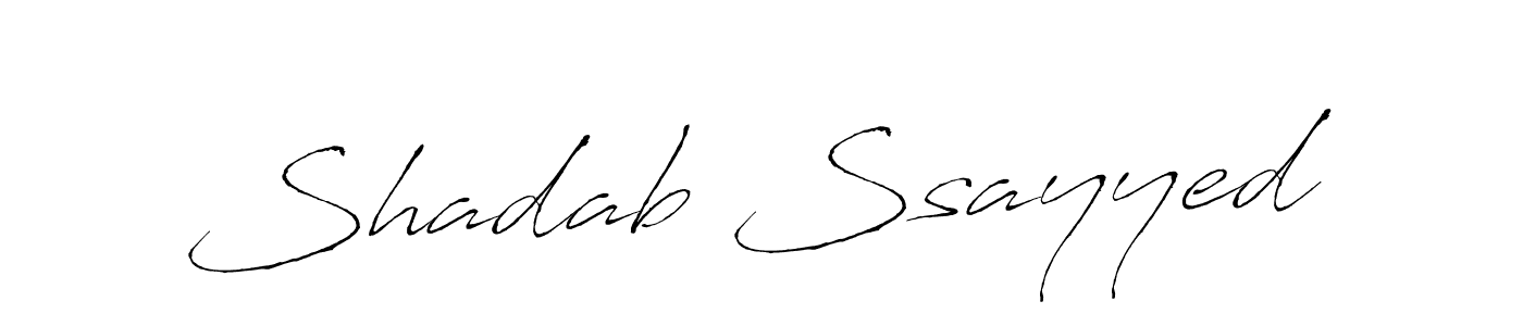 How to make Shadab Ssayyed name signature. Use Antro_Vectra style for creating short signs online. This is the latest handwritten sign. Shadab Ssayyed signature style 6 images and pictures png