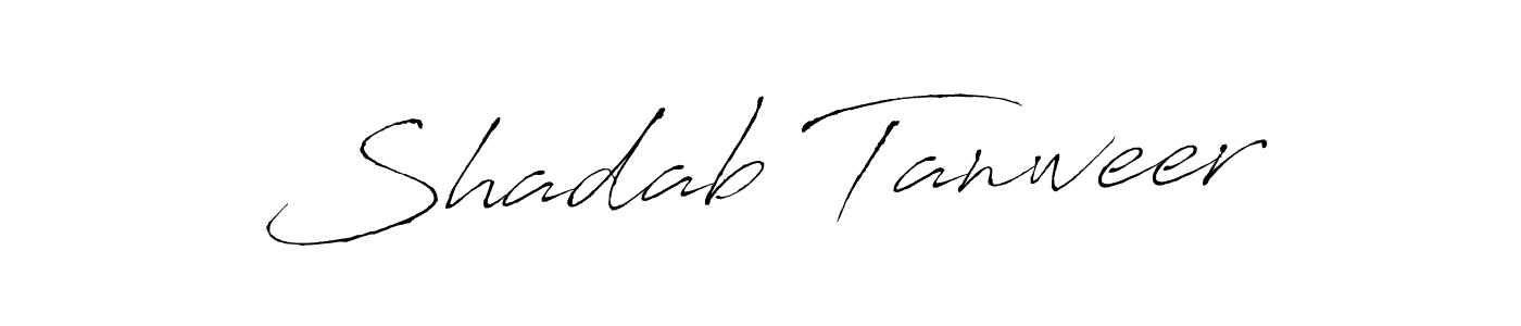 How to make Shadab Tanweer name signature. Use Antro_Vectra style for creating short signs online. This is the latest handwritten sign. Shadab Tanweer signature style 6 images and pictures png
