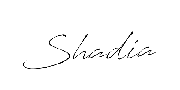 Use a signature maker to create a handwritten signature online. With this signature software, you can design (Antro_Vectra) your own signature for name Shadia. Shadia signature style 6 images and pictures png