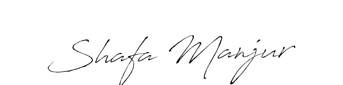 Create a beautiful signature design for name Shafa Manjur. With this signature (Antro_Vectra) fonts, you can make a handwritten signature for free. Shafa Manjur signature style 6 images and pictures png