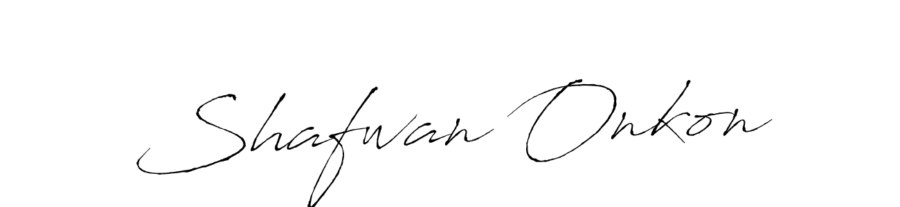 if you are searching for the best signature style for your name Shafwan Onkon. so please give up your signature search. here we have designed multiple signature styles  using Antro_Vectra. Shafwan Onkon signature style 6 images and pictures png