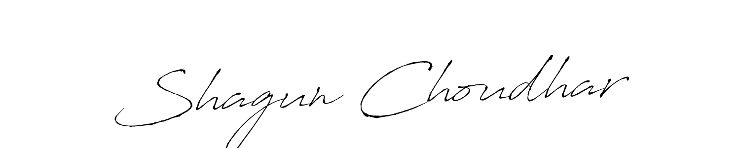 Make a beautiful signature design for name Shagun Choudhar. With this signature (Antro_Vectra) style, you can create a handwritten signature for free. Shagun Choudhar signature style 6 images and pictures png
