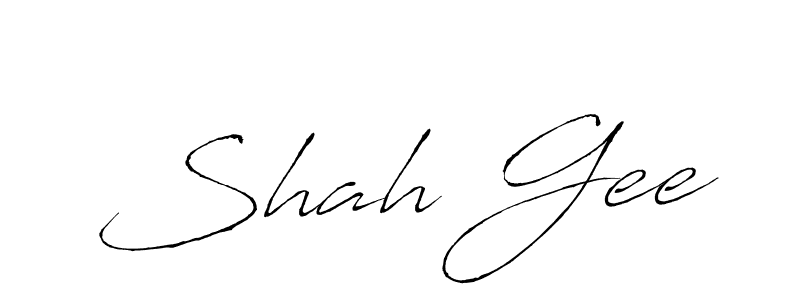 How to make Shah Gee name signature. Use Antro_Vectra style for creating short signs online. This is the latest handwritten sign. Shah Gee signature style 6 images and pictures png