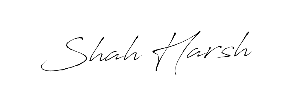 Design your own signature with our free online signature maker. With this signature software, you can create a handwritten (Antro_Vectra) signature for name Shah Harsh. Shah Harsh signature style 6 images and pictures png