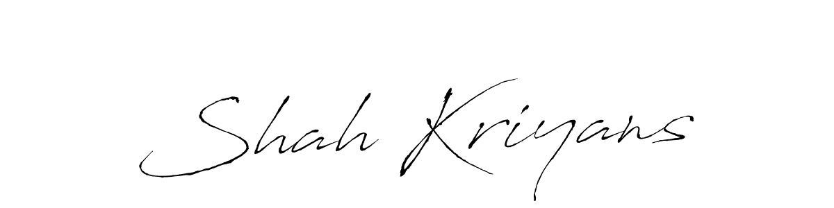 Create a beautiful signature design for name Shah Kriyans. With this signature (Antro_Vectra) fonts, you can make a handwritten signature for free. Shah Kriyans signature style 6 images and pictures png