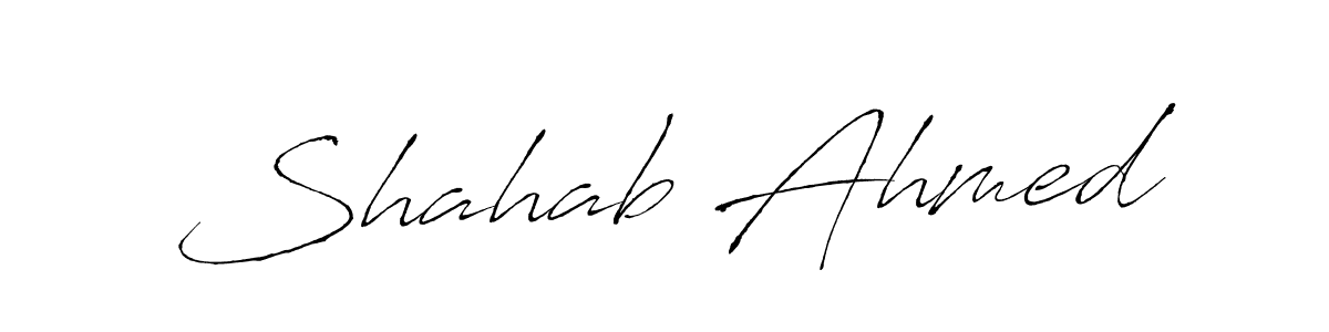 This is the best signature style for the Shahab Ahmed name. Also you like these signature font (Antro_Vectra). Mix name signature. Shahab Ahmed signature style 6 images and pictures png