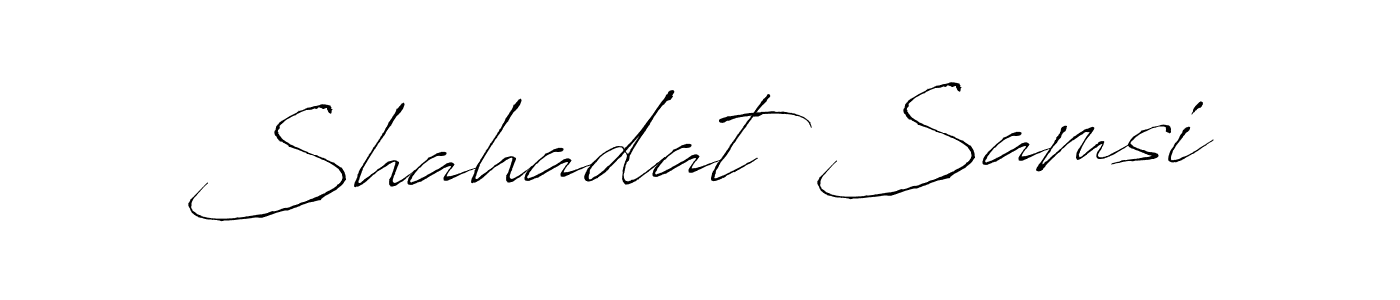 Create a beautiful signature design for name Shahadat Samsi. With this signature (Antro_Vectra) fonts, you can make a handwritten signature for free. Shahadat Samsi signature style 6 images and pictures png