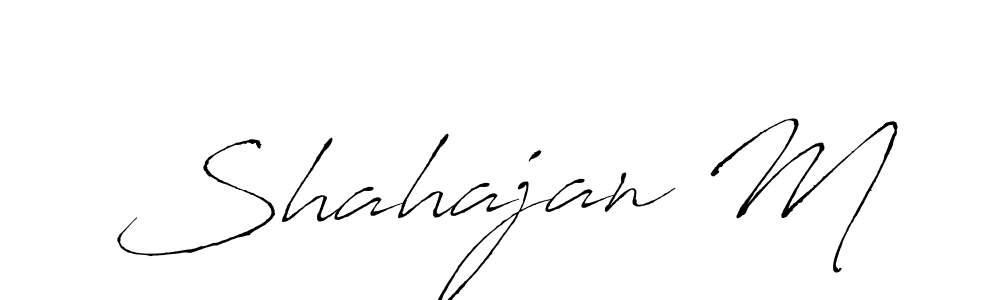 if you are searching for the best signature style for your name Shahajan M. so please give up your signature search. here we have designed multiple signature styles  using Antro_Vectra. Shahajan M signature style 6 images and pictures png