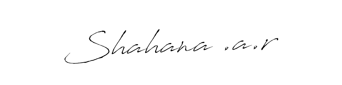 The best way (Antro_Vectra) to make a short signature is to pick only two or three words in your name. The name Shahana .a.r include a total of six letters. For converting this name. Shahana .a.r signature style 6 images and pictures png