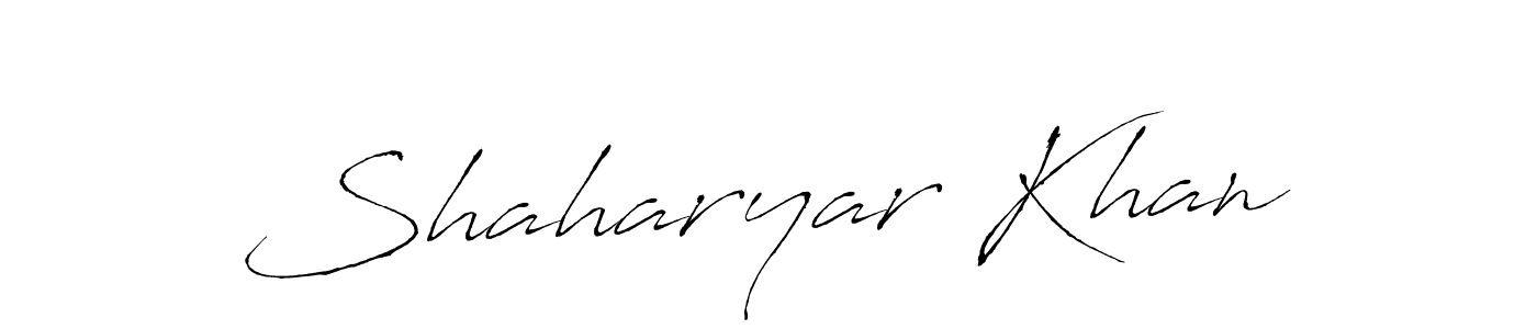 Make a beautiful signature design for name Shaharyar Khan. With this signature (Antro_Vectra) style, you can create a handwritten signature for free. Shaharyar Khan signature style 6 images and pictures png