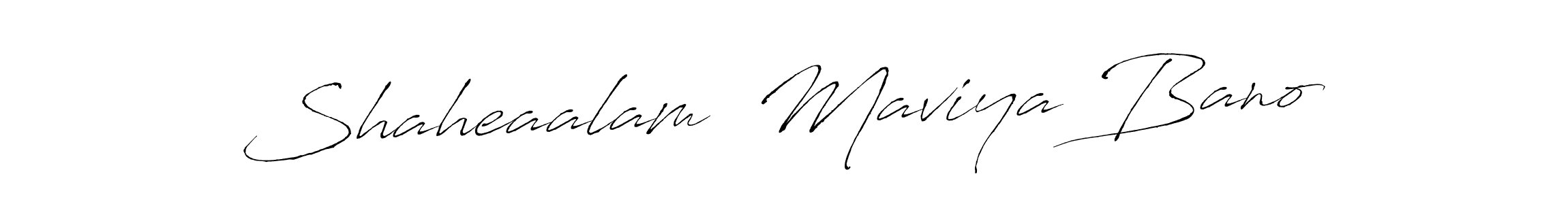 How to make Shaheaalam  Maviya Bano name signature. Use Antro_Vectra style for creating short signs online. This is the latest handwritten sign. Shaheaalam  Maviya Bano signature style 6 images and pictures png