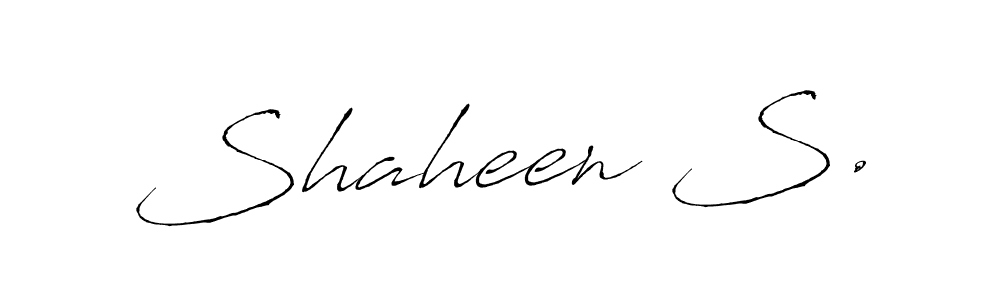 How to make Shaheen S. name signature. Use Antro_Vectra style for creating short signs online. This is the latest handwritten sign. Shaheen S. signature style 6 images and pictures png