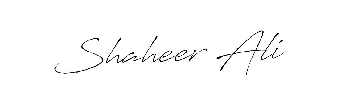 Make a beautiful signature design for name Shaheer Ali. With this signature (Antro_Vectra) style, you can create a handwritten signature for free. Shaheer Ali signature style 6 images and pictures png