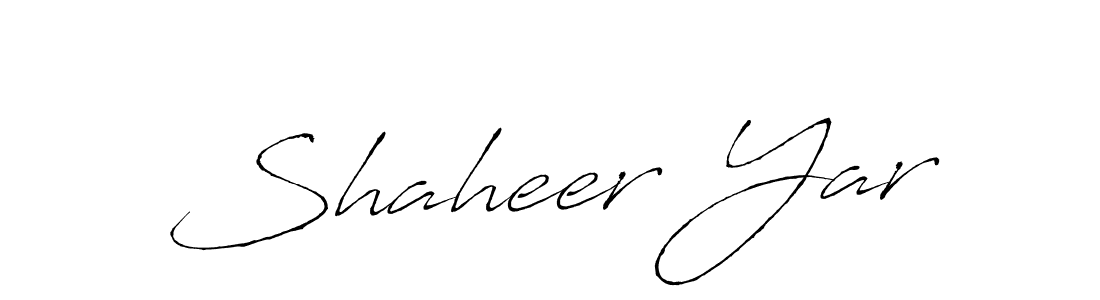 Design your own signature with our free online signature maker. With this signature software, you can create a handwritten (Antro_Vectra) signature for name Shaheer Yar. Shaheer Yar signature style 6 images and pictures png