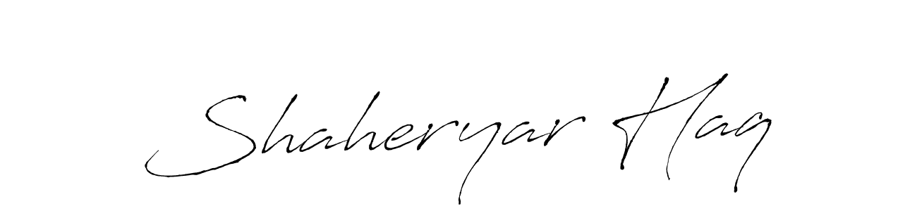 Antro_Vectra is a professional signature style that is perfect for those who want to add a touch of class to their signature. It is also a great choice for those who want to make their signature more unique. Get Shaheryar Haq name to fancy signature for free. Shaheryar Haq signature style 6 images and pictures png