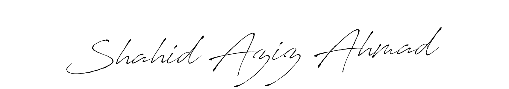 Antro_Vectra is a professional signature style that is perfect for those who want to add a touch of class to their signature. It is also a great choice for those who want to make their signature more unique. Get Shahid Aziz Ahmad name to fancy signature for free. Shahid Aziz Ahmad signature style 6 images and pictures png