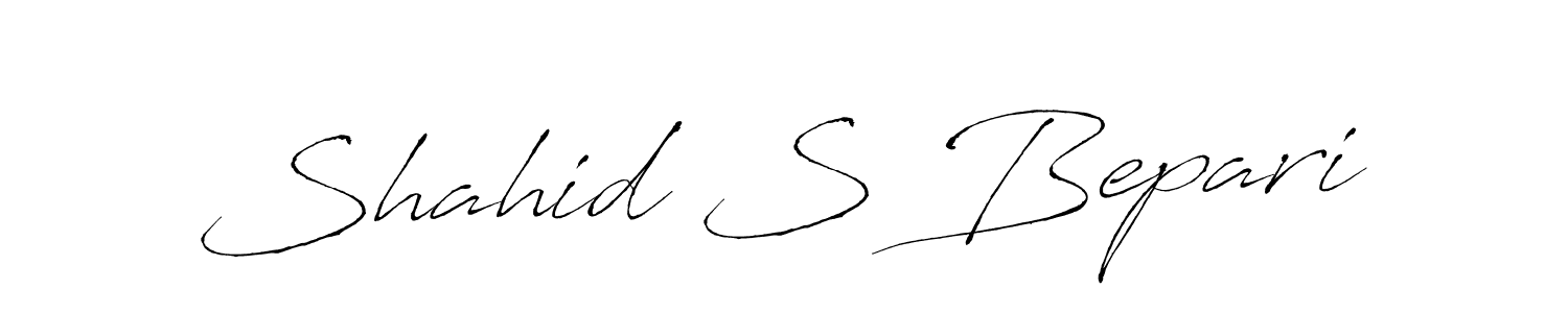 How to make Shahid S Bepari name signature. Use Antro_Vectra style for creating short signs online. This is the latest handwritten sign. Shahid S Bepari signature style 6 images and pictures png