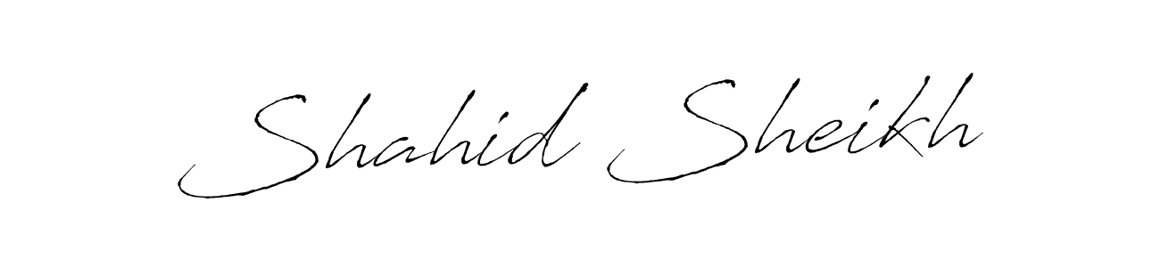 Make a beautiful signature design for name Shahid Sheikh. With this signature (Antro_Vectra) style, you can create a handwritten signature for free. Shahid Sheikh signature style 6 images and pictures png