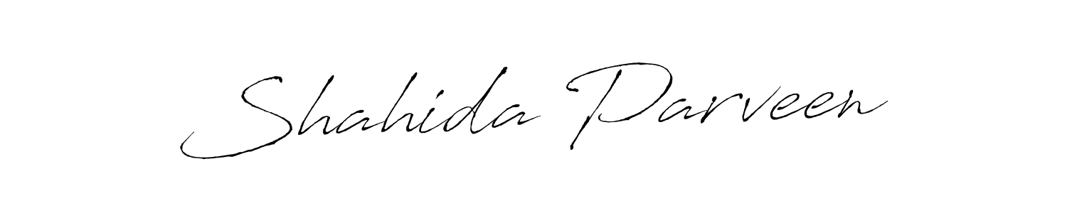 Make a beautiful signature design for name Shahida Parveen. With this signature (Antro_Vectra) style, you can create a handwritten signature for free. Shahida Parveen signature style 6 images and pictures png