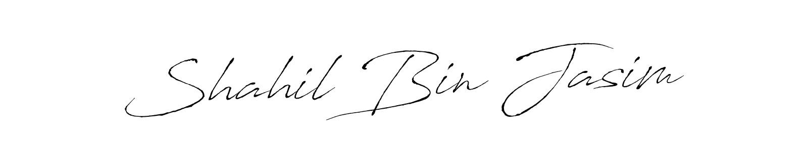 How to make Shahil Bin Jasim name signature. Use Antro_Vectra style for creating short signs online. This is the latest handwritten sign. Shahil Bin Jasim signature style 6 images and pictures png