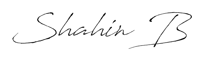 Similarly Antro_Vectra is the best handwritten signature design. Signature creator online. You can use it as an online autograph creator for name Shahin B. Shahin B signature style 6 images and pictures png