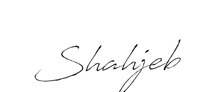 Make a beautiful signature design for name Shahjeb. With this signature (Antro_Vectra) style, you can create a handwritten signature for free. Shahjeb signature style 6 images and pictures png