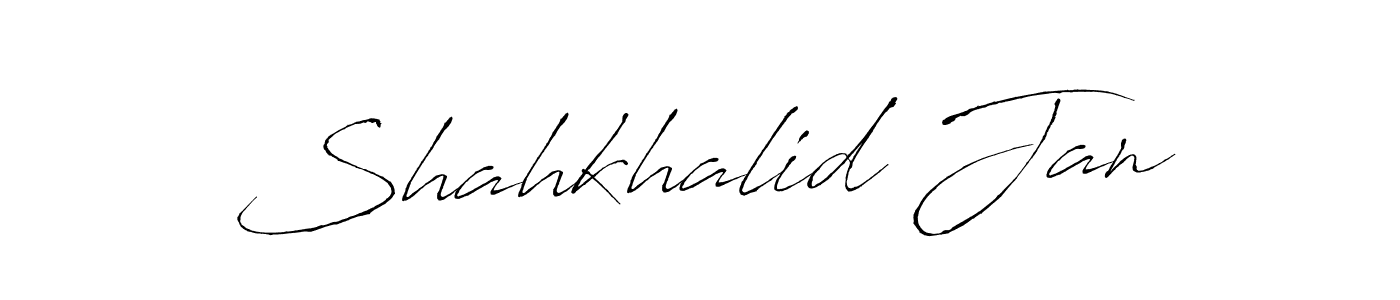 Create a beautiful signature design for name Shahkhalid Jan. With this signature (Antro_Vectra) fonts, you can make a handwritten signature for free. Shahkhalid Jan signature style 6 images and pictures png