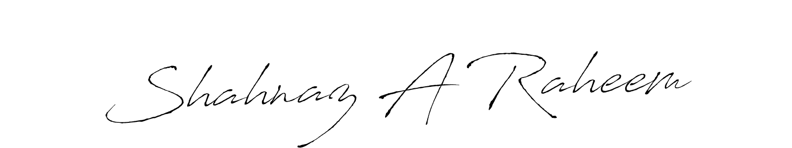 Design your own signature with our free online signature maker. With this signature software, you can create a handwritten (Antro_Vectra) signature for name Shahnaz A Raheem. Shahnaz A Raheem signature style 6 images and pictures png