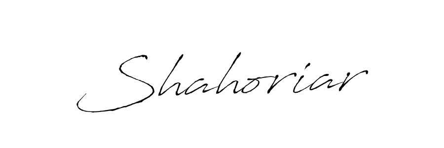 Use a signature maker to create a handwritten signature online. With this signature software, you can design (Antro_Vectra) your own signature for name Shahoriar. Shahoriar signature style 6 images and pictures png