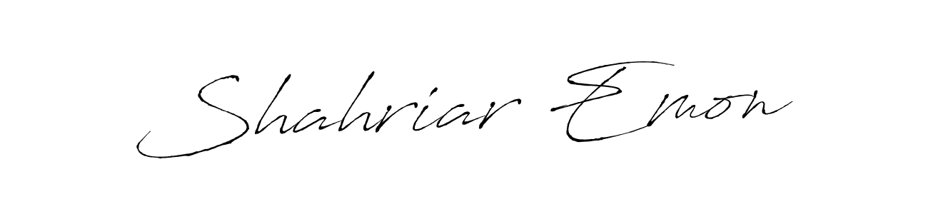 Design your own signature with our free online signature maker. With this signature software, you can create a handwritten (Antro_Vectra) signature for name Shahriar Emon. Shahriar Emon signature style 6 images and pictures png