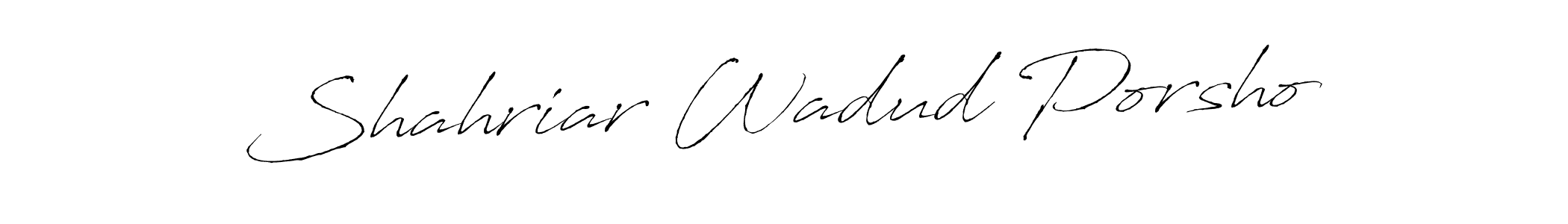 It looks lik you need a new signature style for name Shahriar Wadud Porsho. Design unique handwritten (Antro_Vectra) signature with our free signature maker in just a few clicks. Shahriar Wadud Porsho signature style 6 images and pictures png