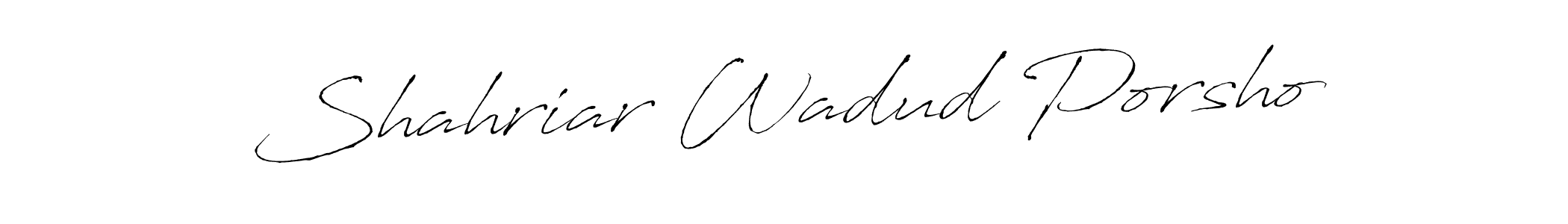 It looks lik you need a new signature style for name Shahriar Wadud Porsho. Design unique handwritten (Antro_Vectra) signature with our free signature maker in just a few clicks. Shahriar Wadud Porsho signature style 6 images and pictures png