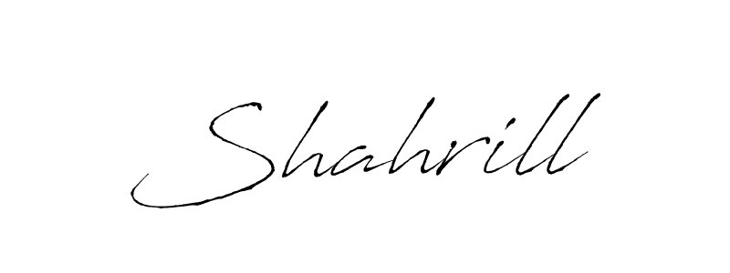 Use a signature maker to create a handwritten signature online. With this signature software, you can design (Antro_Vectra) your own signature for name Shahrill. Shahrill signature style 6 images and pictures png