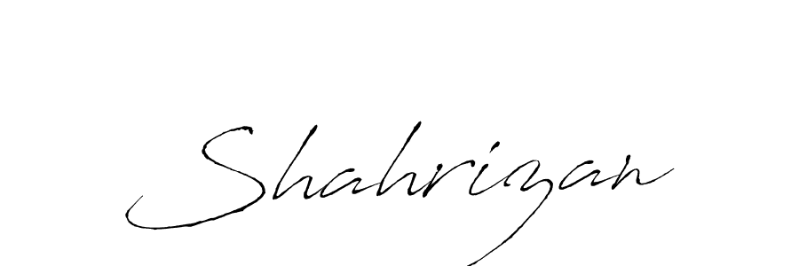 Make a beautiful signature design for name Shahrizan. With this signature (Antro_Vectra) style, you can create a handwritten signature for free. Shahrizan signature style 6 images and pictures png