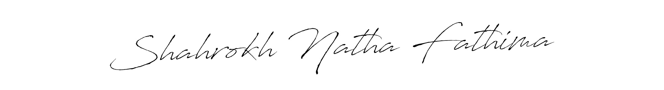 How to make Shahrokh Natha Fathima name signature. Use Antro_Vectra style for creating short signs online. This is the latest handwritten sign. Shahrokh Natha Fathima signature style 6 images and pictures png