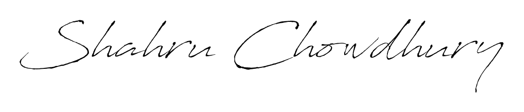 The best way (Antro_Vectra) to make a short signature is to pick only two or three words in your name. For converting this name Shahru Chowdhury. Shahru Chowdhury signature style 6 images and pictures png