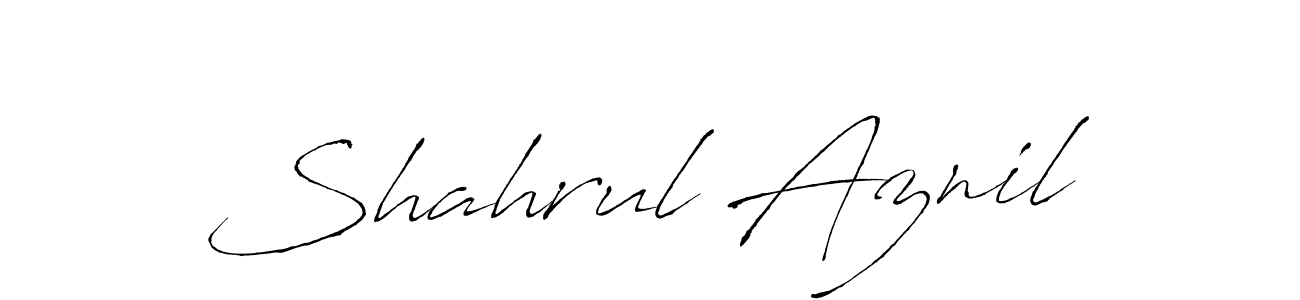 Design your own signature with our free online signature maker. With this signature software, you can create a handwritten (Antro_Vectra) signature for name Shahrul Aznil. Shahrul Aznil signature style 6 images and pictures png