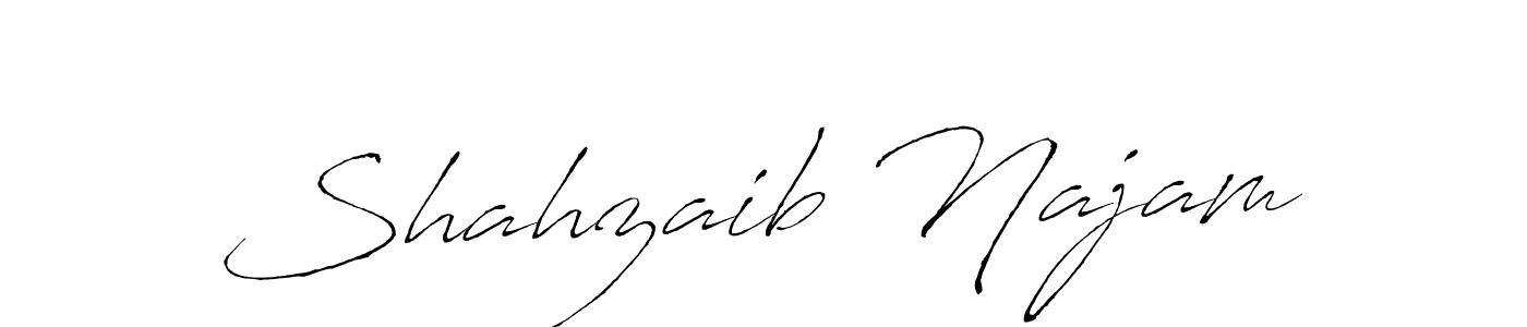 How to make Shahzaib Najam name signature. Use Antro_Vectra style for creating short signs online. This is the latest handwritten sign. Shahzaib Najam signature style 6 images and pictures png
