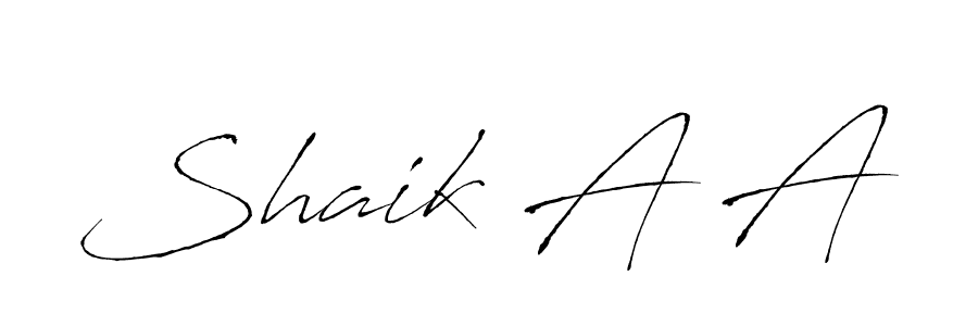 Create a beautiful signature design for name Shaik A A. With this signature (Antro_Vectra) fonts, you can make a handwritten signature for free. Shaik A A signature style 6 images and pictures png