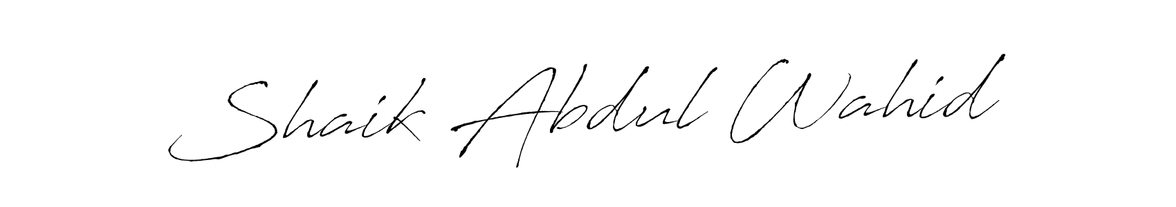 Make a beautiful signature design for name Shaik Abdul Wahid. With this signature (Antro_Vectra) style, you can create a handwritten signature for free. Shaik Abdul Wahid signature style 6 images and pictures png