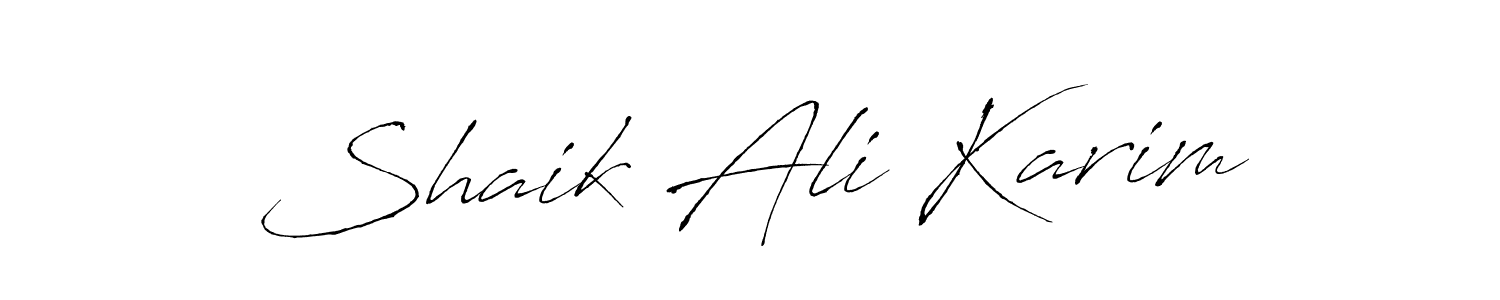 How to make Shaik Ali Karim name signature. Use Antro_Vectra style for creating short signs online. This is the latest handwritten sign. Shaik Ali Karim signature style 6 images and pictures png