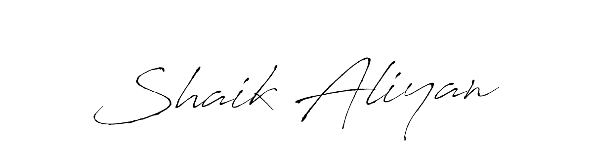 Create a beautiful signature design for name Shaik Aliyan. With this signature (Antro_Vectra) fonts, you can make a handwritten signature for free. Shaik Aliyan signature style 6 images and pictures png