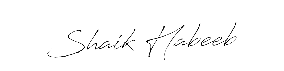 How to make Shaik Habeeb name signature. Use Antro_Vectra style for creating short signs online. This is the latest handwritten sign. Shaik Habeeb signature style 6 images and pictures png