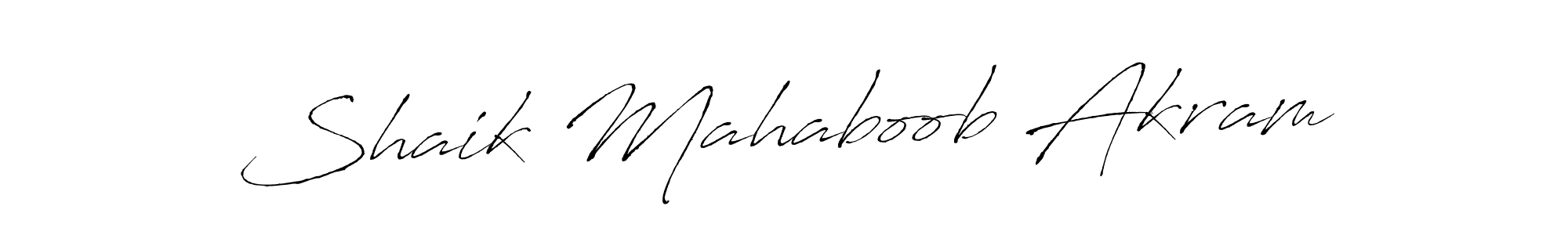 How to make Shaik Mahaboob Akram signature? Antro_Vectra is a professional autograph style. Create handwritten signature for Shaik Mahaboob Akram name. Shaik Mahaboob Akram signature style 6 images and pictures png