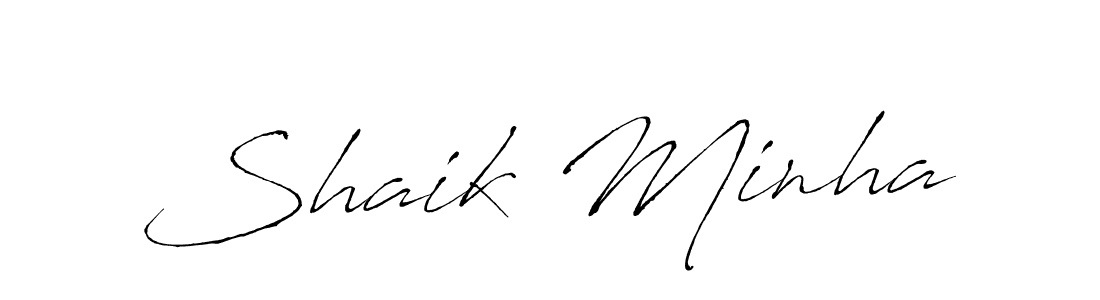 Use a signature maker to create a handwritten signature online. With this signature software, you can design (Antro_Vectra) your own signature for name Shaik Minha. Shaik Minha signature style 6 images and pictures png