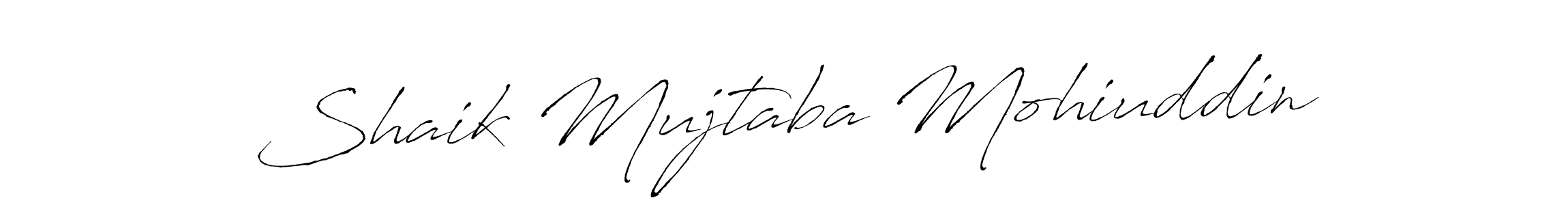 How to make Shaik Mujtaba Mohiuddin name signature. Use Antro_Vectra style for creating short signs online. This is the latest handwritten sign. Shaik Mujtaba Mohiuddin signature style 6 images and pictures png