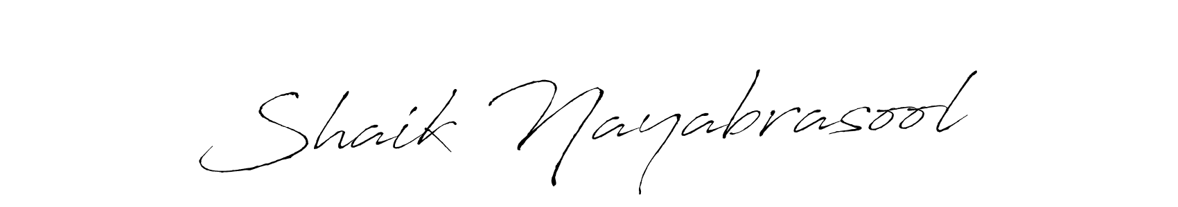 Shaik Nayabrasool stylish signature style. Best Handwritten Sign (Antro_Vectra) for my name. Handwritten Signature Collection Ideas for my name Shaik Nayabrasool. Shaik Nayabrasool signature style 6 images and pictures png