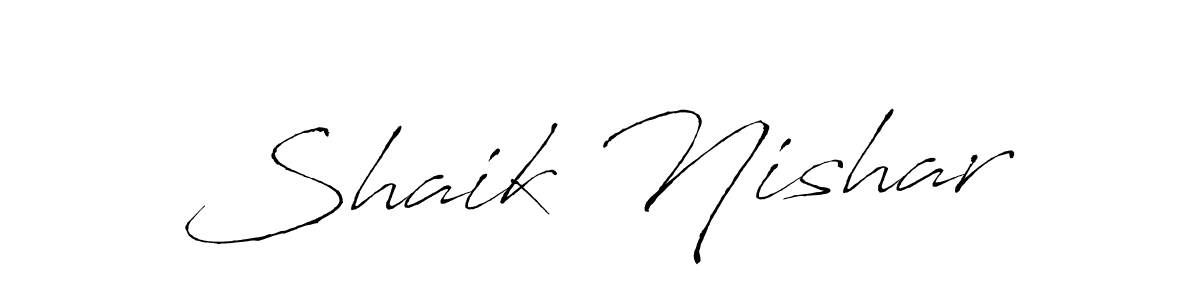 How to make Shaik Nishar name signature. Use Antro_Vectra style for creating short signs online. This is the latest handwritten sign. Shaik Nishar signature style 6 images and pictures png