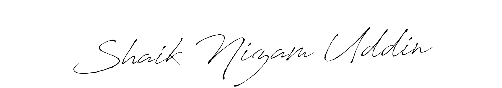 How to make Shaik Nizam Uddin name signature. Use Antro_Vectra style for creating short signs online. This is the latest handwritten sign. Shaik Nizam Uddin signature style 6 images and pictures png